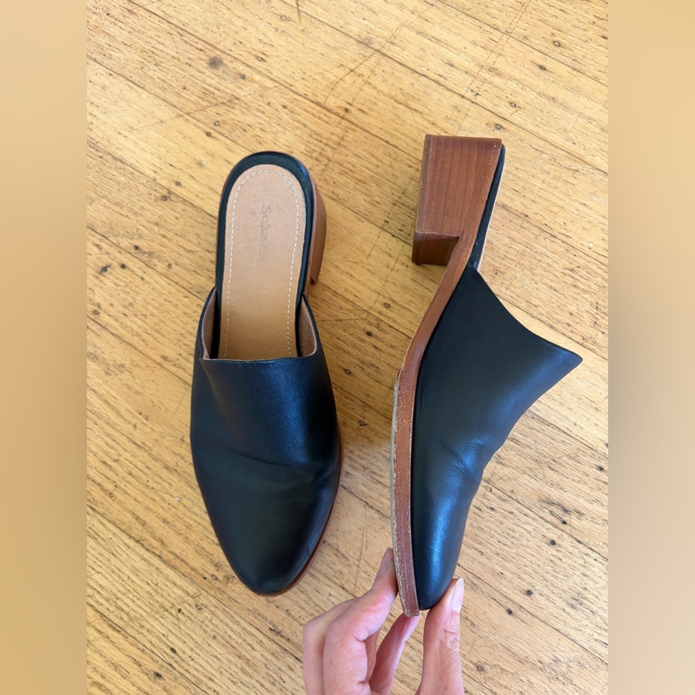 Soludos leather mule pointed toe block heal - Picture 7 of 15